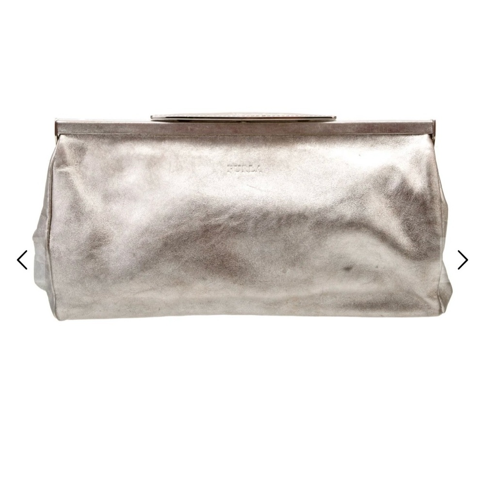 FURLA Metallic Silver Clutch Bag